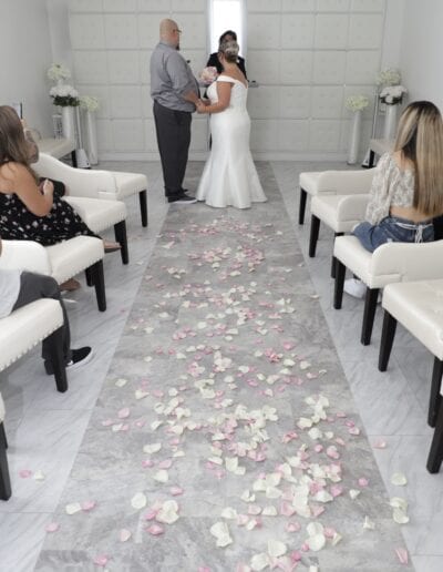 Fresh Rose Petal Aisle for the Las Vegas Wedding Chapel