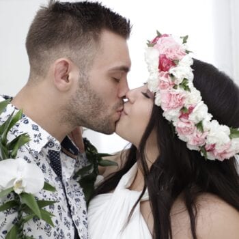 hawaiian couple getting married