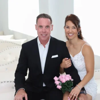 Las Vegas wedding chapel same day wedding ceremony couple smiling